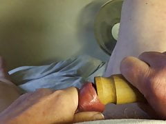 Long foreskin with: rolling pin