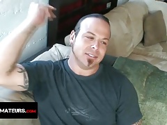 Nasty dick rider Mike Hawk jerks off and ejaculates