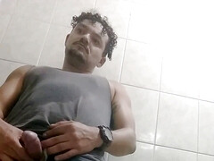 Undressing in the bathroom