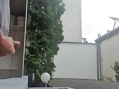 Cum splash in the yard