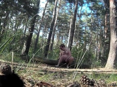 Daddy Caught Stroking in the Woods