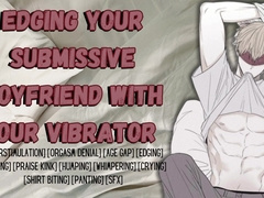 Edging Your Enslaved Bf With Your Hitachi - Masculine Groaning Glamour Audio
