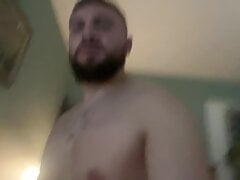 Hairy bearded man having sex