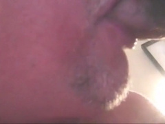 Horny trucker Enormous John chows down his young stud's fat load