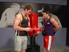 Sparring gets these gay guys a little too excited