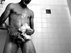 Richard Lennox strokes his throbbing cock until he blows his load