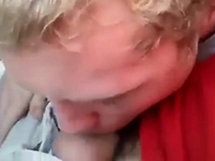 Blonde boy sucks daddy in the car 8