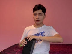 Donovans First Video. Unboxing Huge Dildo And Trying Out. (first )