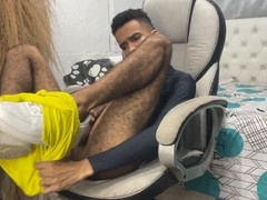 Slim gay guy gets a massive cumshot from horny men