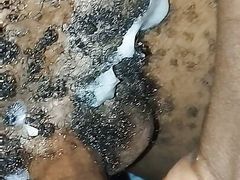 Close up oiled Kenyan Hairy Amateur gay gently rubbing his massive cock till he cums Infront of the camera