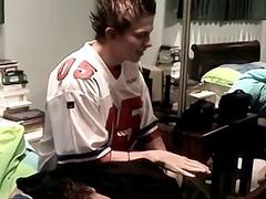 Skater twink gets the belt from friends