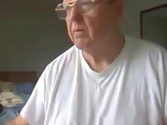 old man jerking his big dick