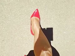 Pantyhose outside in the sunlight