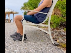 Gay outside, wet, show off