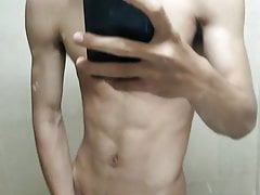 Chinese guy with long cock and cum 2