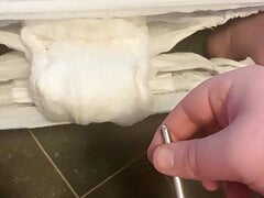 Teen sounding in a diaper
