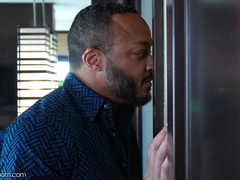 Black Boner Opens Up Adrian's Booty Broad Open In The Bathroom