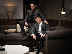 Romantic couch sex with classy Dante Colle and Paul Canon