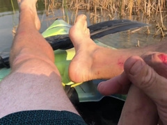Risky Kayak Onanism & Ejaculation While Out On The Lake