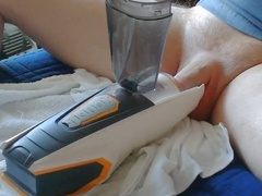 Toyed, gay milking machine, hot gay