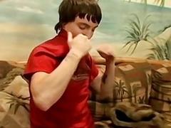 Twinks fool around before playfully masturbating together