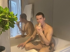 Huge anal dildo is his favorite, he can't get enough of his tight ass