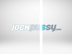 JockPussy Pierced blonde man humps tattoed jock after blowjo