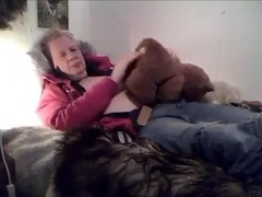 Me in my sheepskin. fucking my teddy bear,plushie
