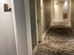 Locked Slave fucking itself in a hotel room