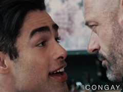 Handsome mature gentleman anally pounds young athletic gay