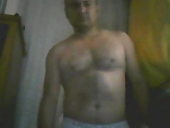 Hot latin daddy streaping and jerking off