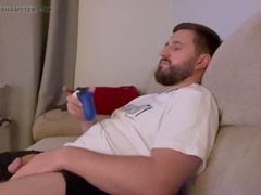 In english, fur covered, tugging