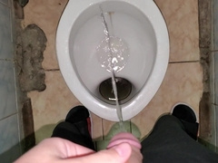 My very first Vid. Pissing and Draining off in the Dormitory Restroom