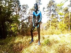 Rubber Drone Outdoor Masturbation