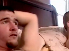 Two young first-timers get sucked by older chubby gay man