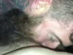 Tatted up Daddy showing off his awesome throat skills 9