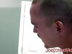Two nasty looking amateurs are ready for cock tugging action