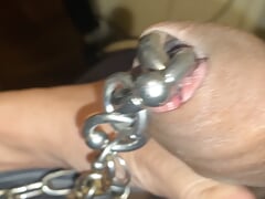 Longest chained Pierced cock ever Masturbation Part III