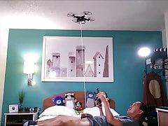Using a drone to jerk off