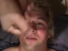 Fucking the twink's mouth and cumming on his face 17