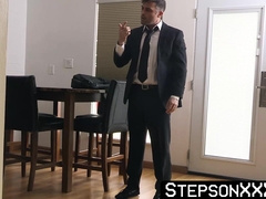 StepsonXXX.com - Staying up late so my ripped stepdad Sean Duran can cum inside me