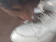 Licking my friend shoes