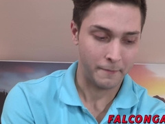 Sexy ass hunk gets fucked and cock blown in the hotel room