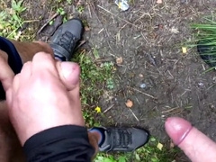 Wanking in the Woods: Old and Young Handjob Adventure