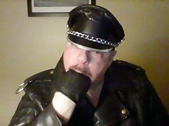 Leather jacket Dan cigar smoke gag
