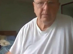 old man jerking his big dick 8