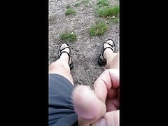 exhibitionist naked public woods solowank edging cumshot 10