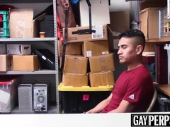 Young Latino devastated by security officers bare fat dick