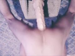 Long dildo inside my asshole