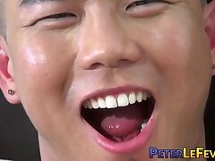 Stunning muscular Asian jock masturbates in passionate solo